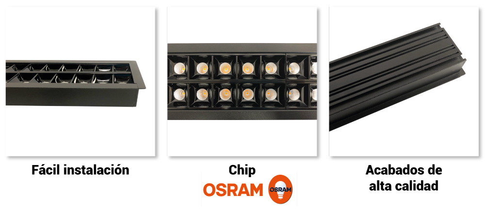 focos LED lineales empotrables OSRAM